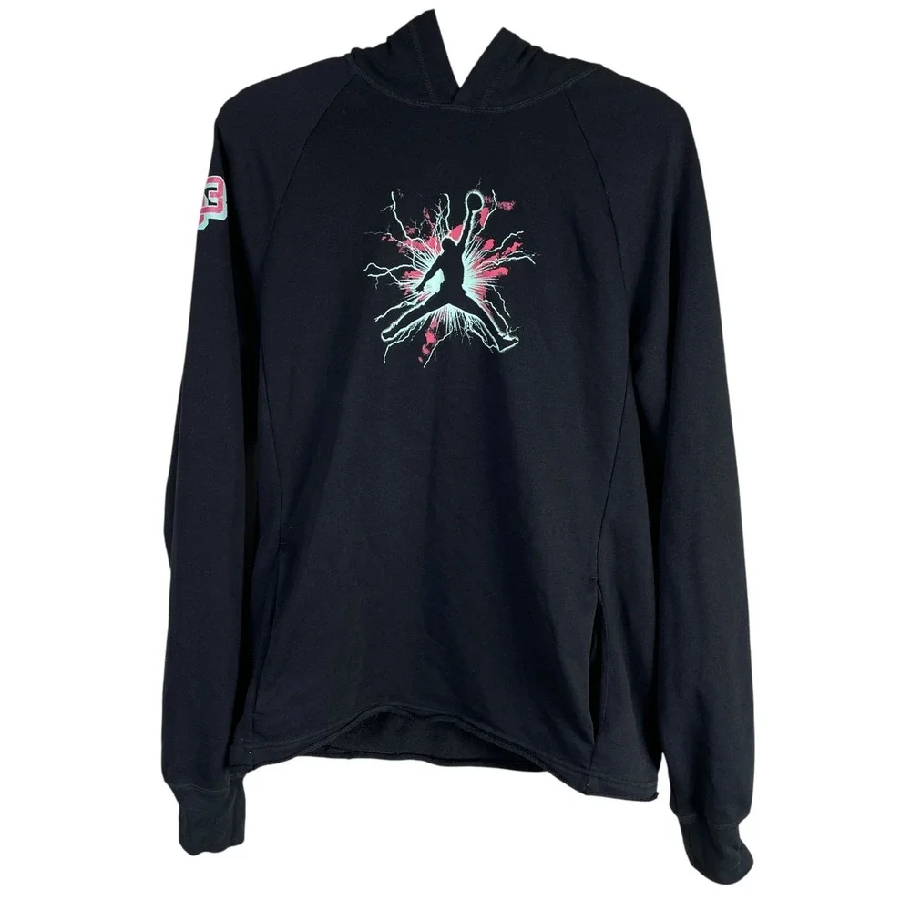 Nike‎ Jordan Dri-Fit Sport CP3 Chris Paul Graphic Hoodie Mens S Black Pullover